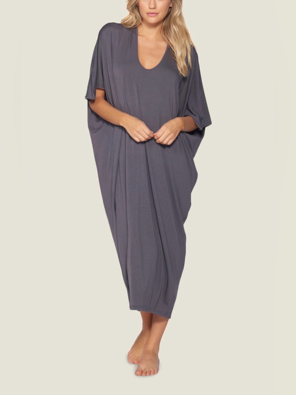 Barefoot Dreams Luxe Milk Jersey® Caftan Graphite